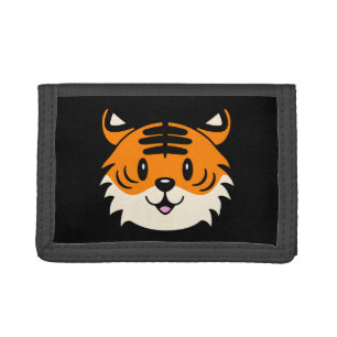 Cute Smiling Cartoon Tiger Tri-fold Wallet