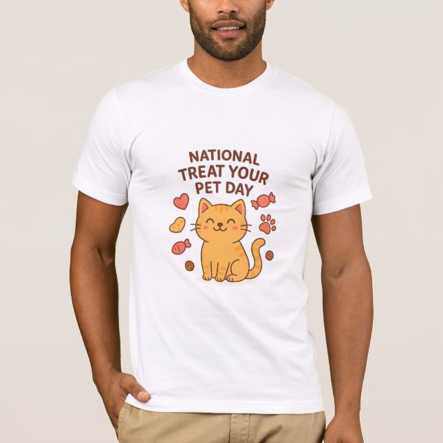 Cute Smiling Cat Shirt | National Treat  Pet Day (Front)