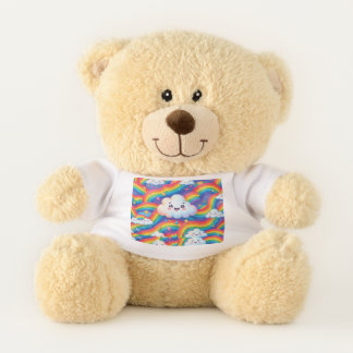 Cute Smiling Cloud & Rainbow Teddy Bear