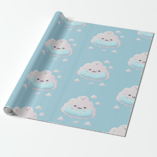 Cute smiling cloud wrapping paper