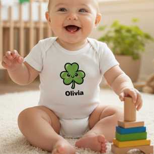 Cute Smiling Clover Baby Bodysuit