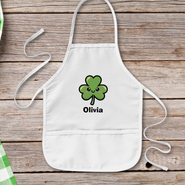 Cute Smiling Clover Kids' Apron (Creator Uploaded)