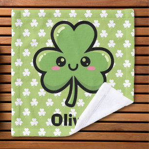 Cute Smiling Clover Wash Cloth