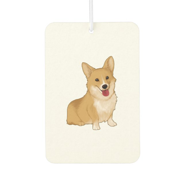 Cute smiling corgi  air freshener (Front)