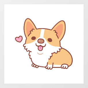 Cute Smiling Corgi Dog Wall Decal