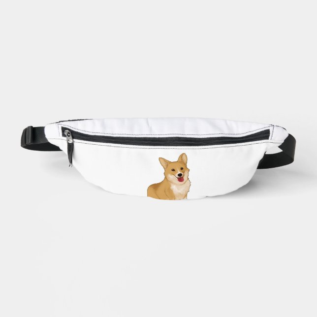 Cute smiling corgi  fanny pack (Front)