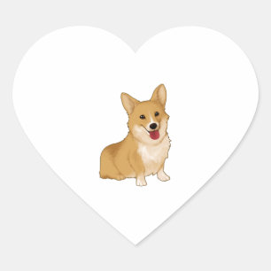 Cute smiling corgi heart sticker