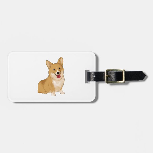 Cute smiling corgi  luggage tag (Front Horizontal)