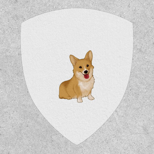 Cute smiling corgi  patch (Front)
