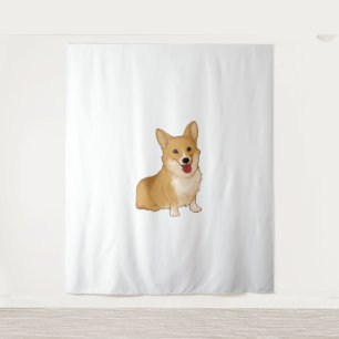 Cute smiling corgi tapestry