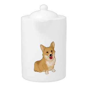 Cute smiling corgi  teapot