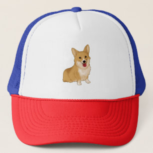 Cute smiling corgi trucker hat