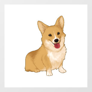 Cute smiling corgi  wall decal 