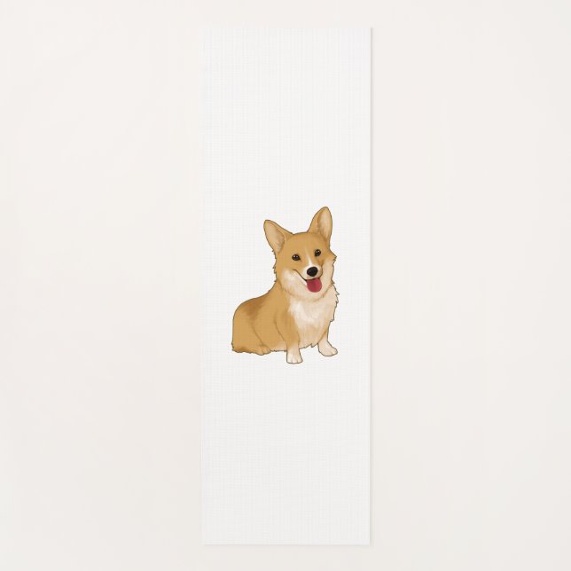 Cute smiling corgi  yoga mat (Front)