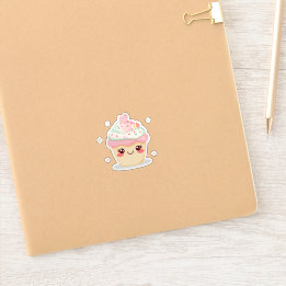 Cute Smiling Cupcake Sticker