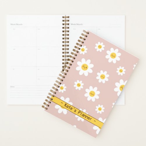 Cute smiling daisy flower pattern Summer Planner