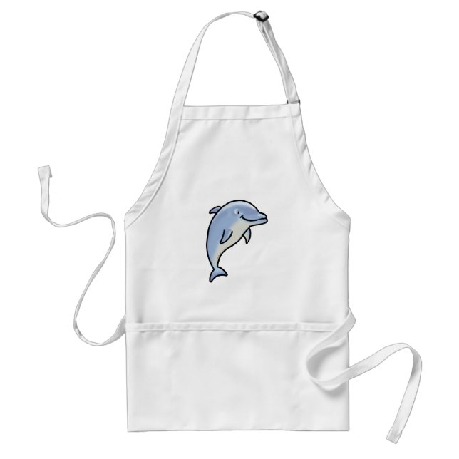 Cute Smiling Dolphin Adult Apron (Front)