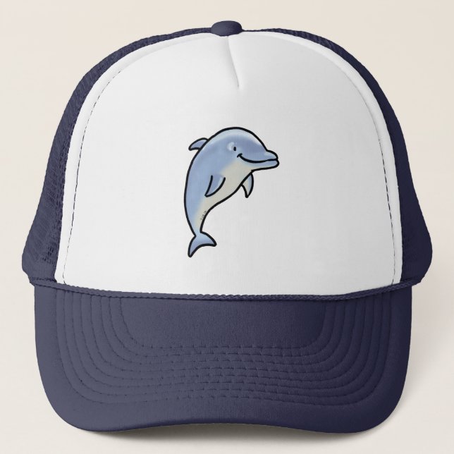 Cute Smiling Dolphin Trucker Hat (Front)