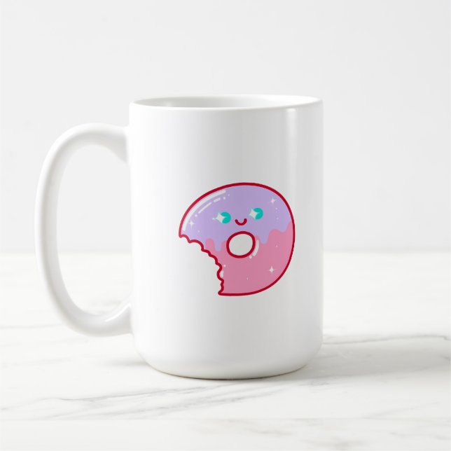 Cute Smiling Donut Coffee Mug (Left)