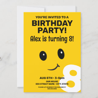 Cute Smiling Face Birthday Invitation