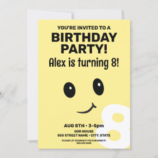 Cute Smiling Face Birthday Invitation