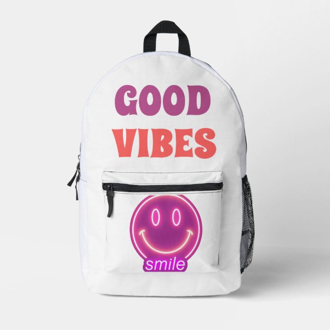 Cute Smiling Face Pillow – Cheerful Home Decor” Printed Backpack (Front)
