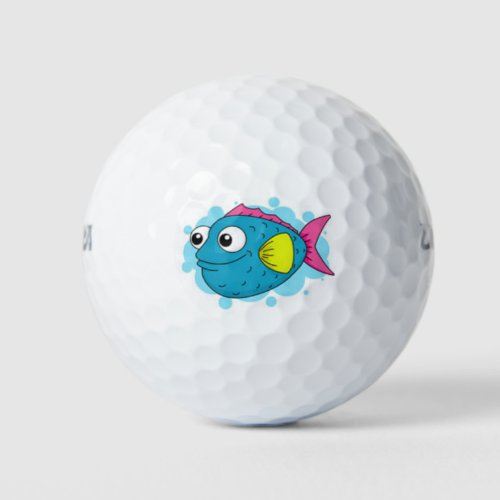 cute smiling fish golf ball