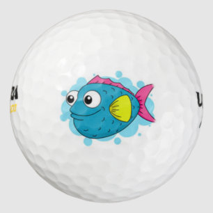 cute smiling fish golf ball