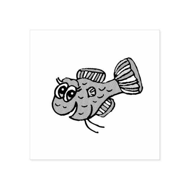 Cute smiling fish rubber stamp (Imprint)