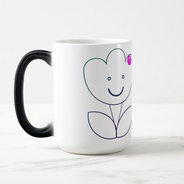cute smiling flower color morph mug  (Left)