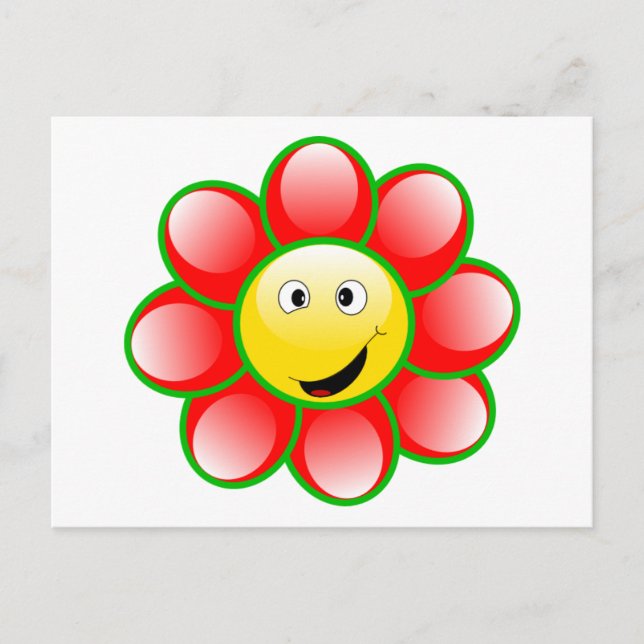 Cute Smiling Flower Postcard (Front)
