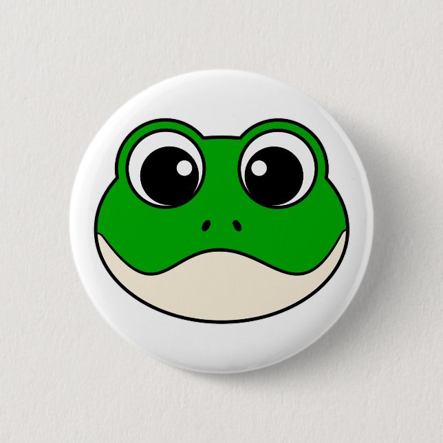 Cute Smiling Frog Button (Front)