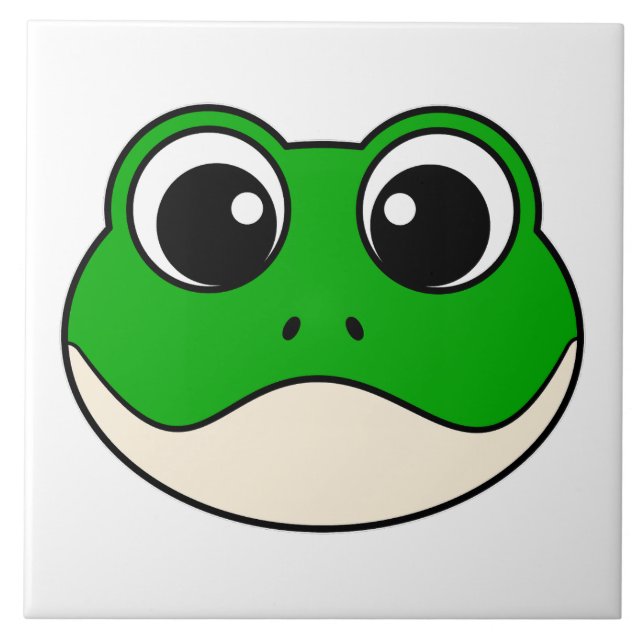 Cute Smiling Frog Ceramic Tile (Front)