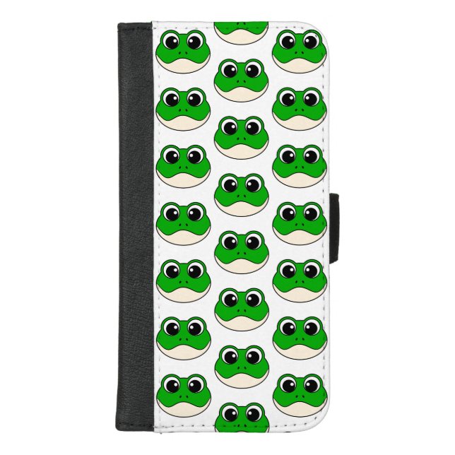 Cute Smiling Frog iPhone Wallet Case (Front)