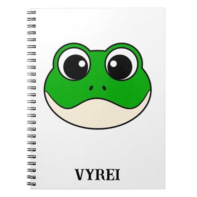 Cute Smiling Frog Notebook (Front)