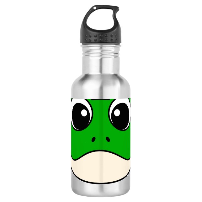 Cute Smiling Frog Stainless Steel Water Bottle (Front)