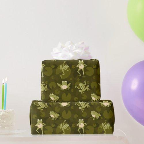 Cute Smiling Frog Wrapping Paper