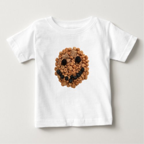 Cute Smiling Fruit and Cereal Face Baby T_Shirt