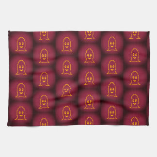 Cute smiling ghost kitchen towel