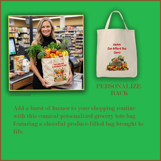 Cute Smiling Grocery  Tote Bag (Creator Uploaded)