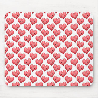 Cute Smiling Hearts Mouse Pad