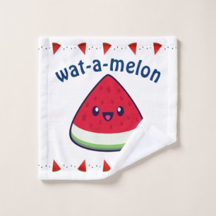 Cute Smiling Kawaii Watermelon Bath Towel Set