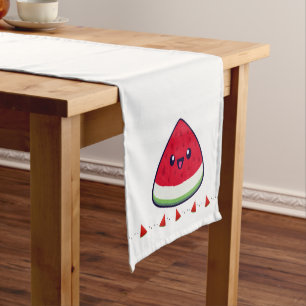 Cute Smiling Kawaii Watermelon Long Table Runner
