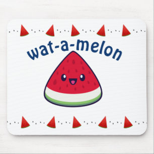 Cute Smiling Kawaii Watermelon Mouse Pad