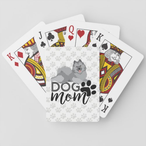 Cute Smiling Keeshond Graphic Dog Mom Poker Cards