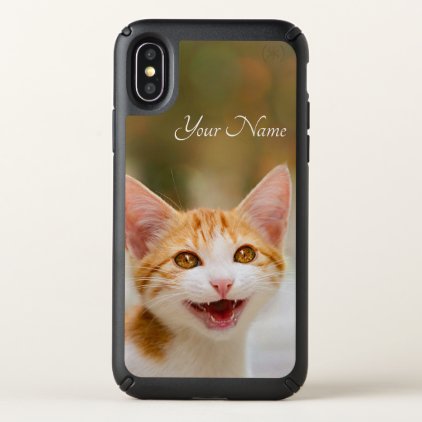 Cute Smiling Kitten Face Funny Cat Meow - Name - Speck iPhone X Case