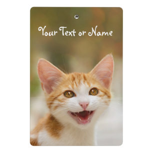 Cute Smiling Kitten Face Funny Cat Meow Photo - Mini Clipboard