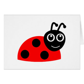 Cute Smiling Ladybug Cartoon Cards