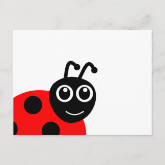 Cute Smiling Ladybug Cartoon Postcard