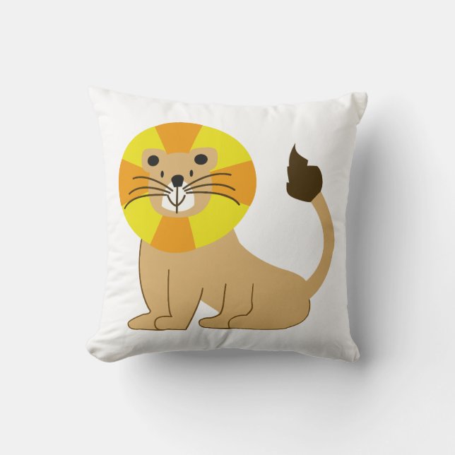 Cute smiling lion to be a friend  throw pillow (Front)